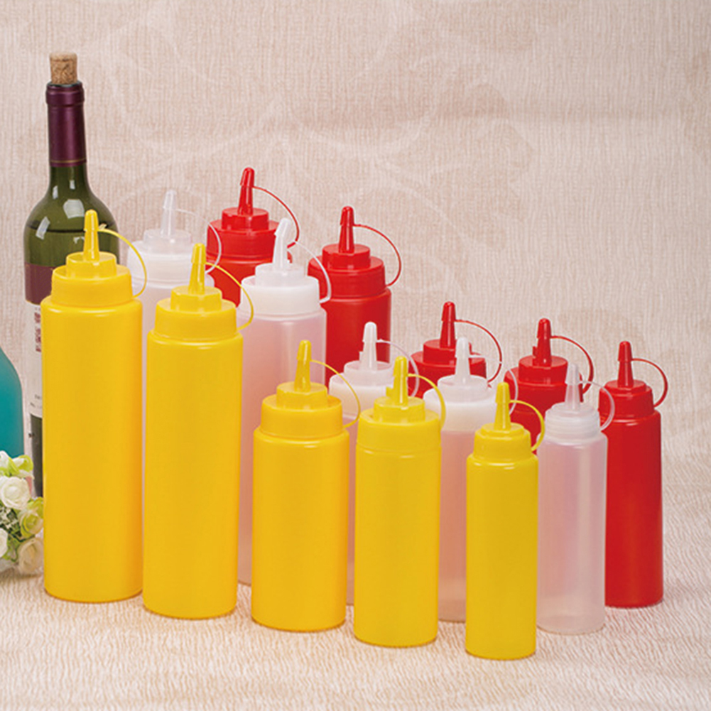 Praktisk kökspressflaska frukt sylt krydda sås vinäger ketchup dispenser olivolja dispenser flaskor kök pryl