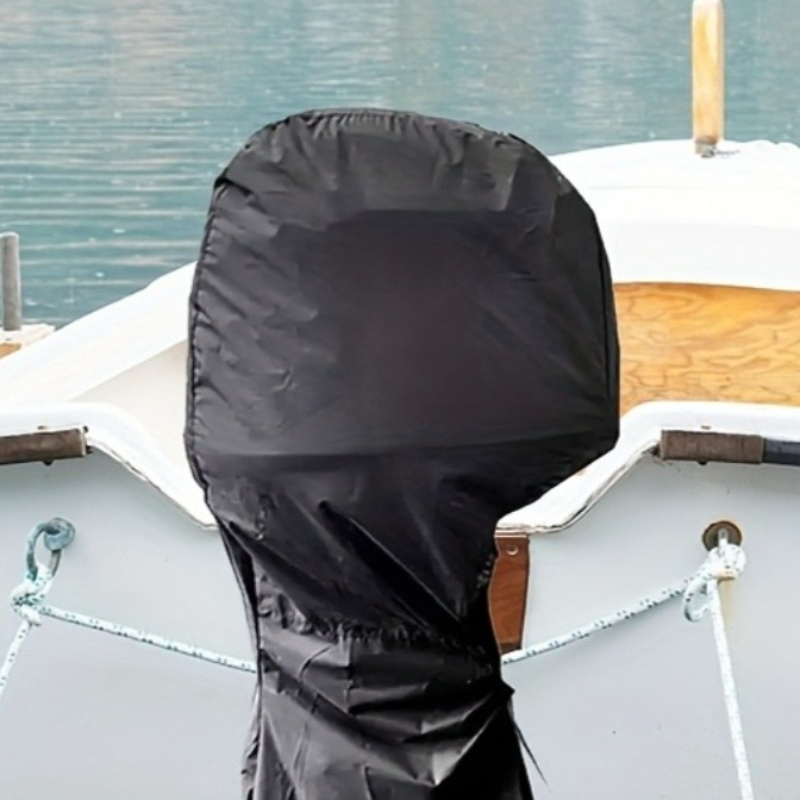 1pc Engine Boat Cover PA Waterproof Rainproof Boat Cover, 420D Boat Cover 6-225HP, Waterproof Rainproof Rowing Boat Cover