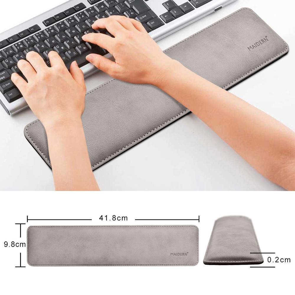 Maidern PU Leather Mechanical Keyboard Wrist Pad Ergonomic Comfort Memory Foam Keyboard Wrist Rest Pad For Office Computer