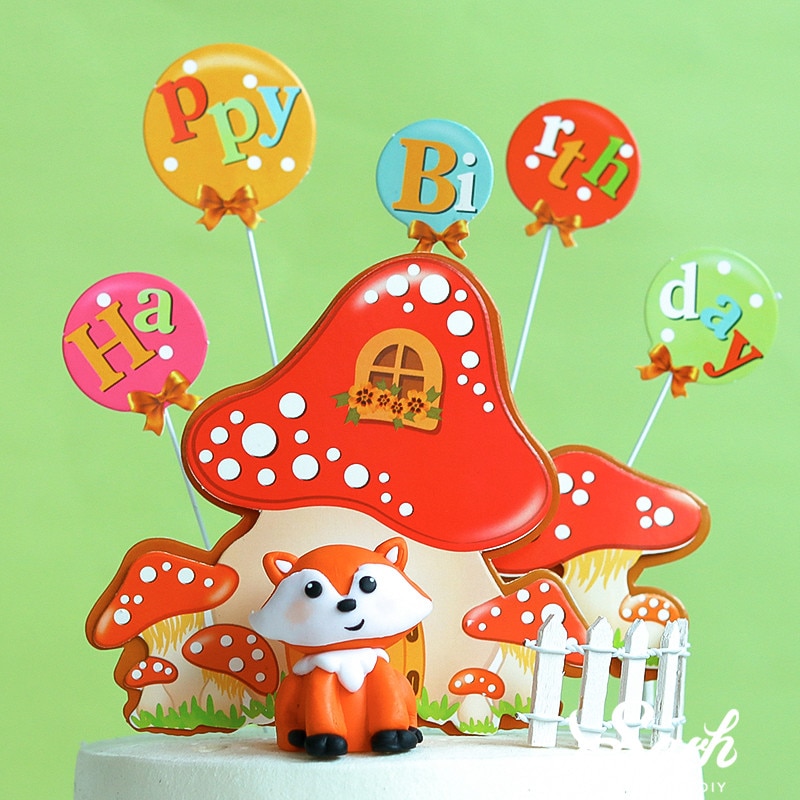 Sika-décoration de gâteau cerf Lion chouette champignons | Décoration de fête d'anniversaire, ours Animal réception pour bébé, fournitures de pâtisserie pour enfant, d'amour de mariage