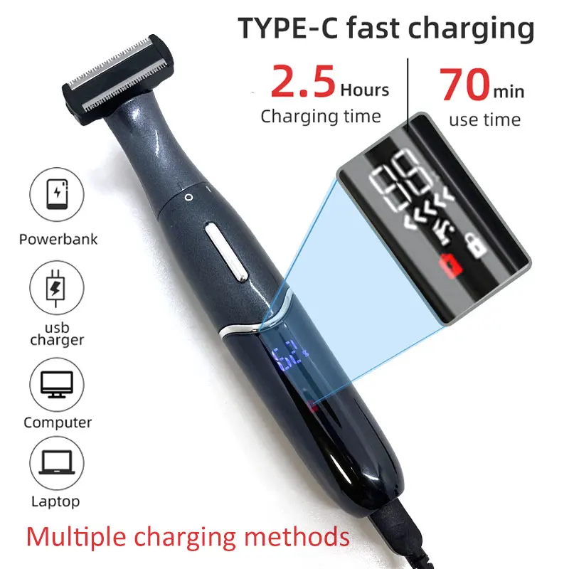 Épilateur électrique 6 en 1 pour femmes et hommes, rasage multifonctionnel pour le corps et le visage, zone intime, rasoir de précision pour le visage et la barbe