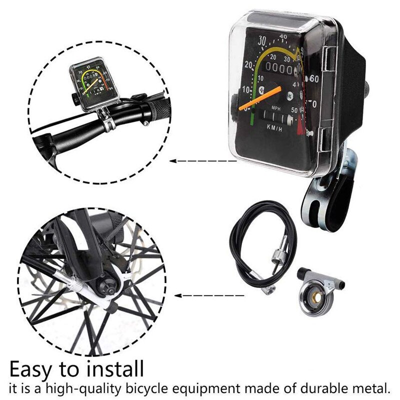 Bicycle Computer Bicycle Tricycle Stopwatch Mechanical Bike Speedometer Odometer Cycling Stopwatch Riding Accessory