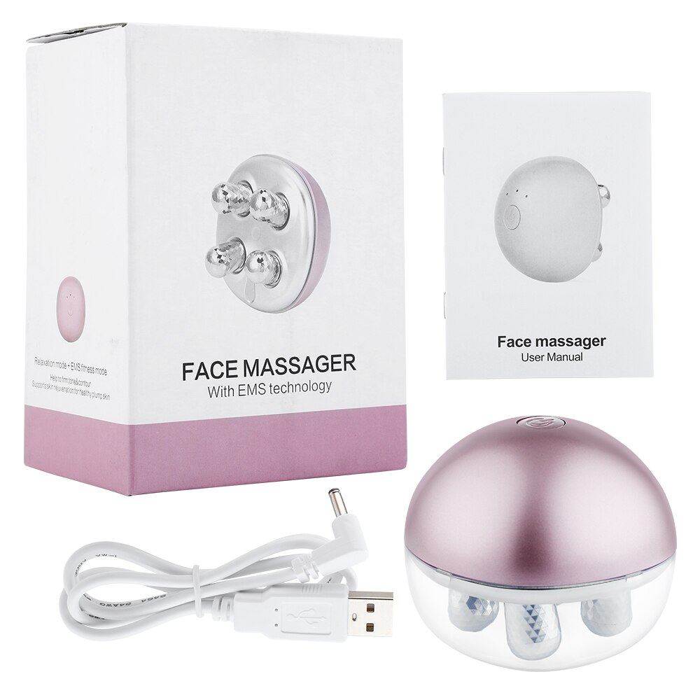 Ems Gezicht Massager Roller Microcurrents Facial Skin Lifting Roterende Rimpel Verwijderen Draai Anti Rimpel Gezicht Lift Massage Apparaat