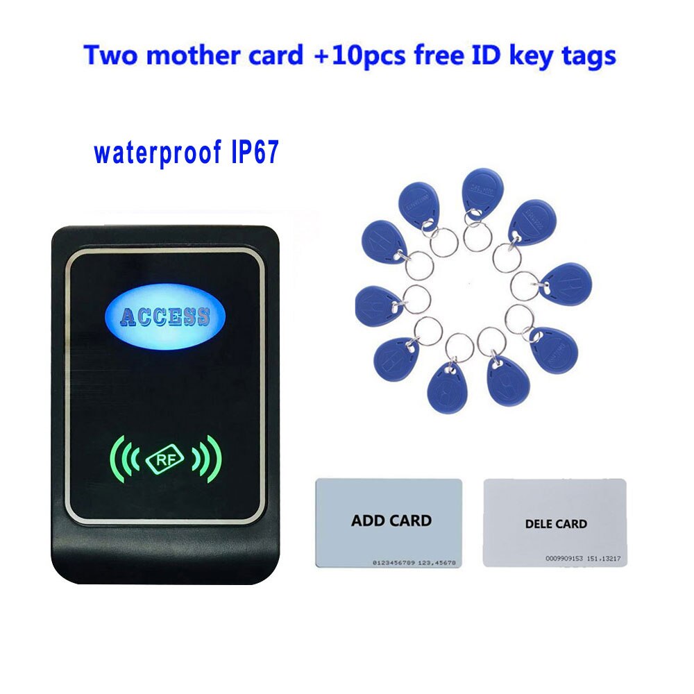 RFID standalone Access Control Outdoor Waterproof IP67 1000 users EM4100 125KHz Key Cards: access control