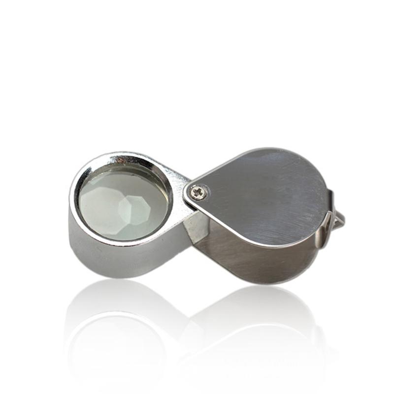 Mini Loupe 20X-21mm Loupe Loupe Triplet bijoutiers oeil avec lumière LED ultraviolette bijoux en verre diamant Loupe