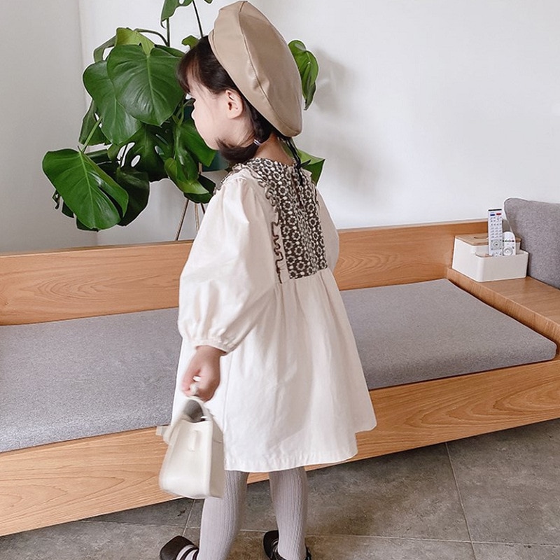 2021 autunno nuovo arrivo ragazze manica lunga Patchwork vestito bambini abiti da principessa