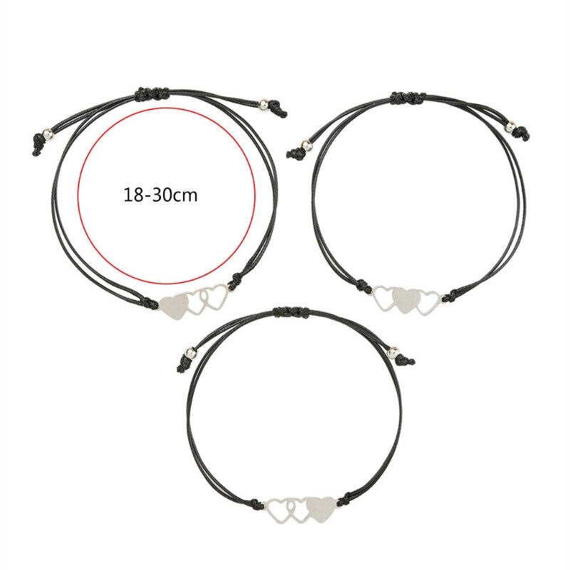 3 Stck Passenden Herz Schwester Karte Armbinde Edelstahl Handgemachte Geflochtene Charme Armbinde Freundschaft Schmuck für Mädchen Wo