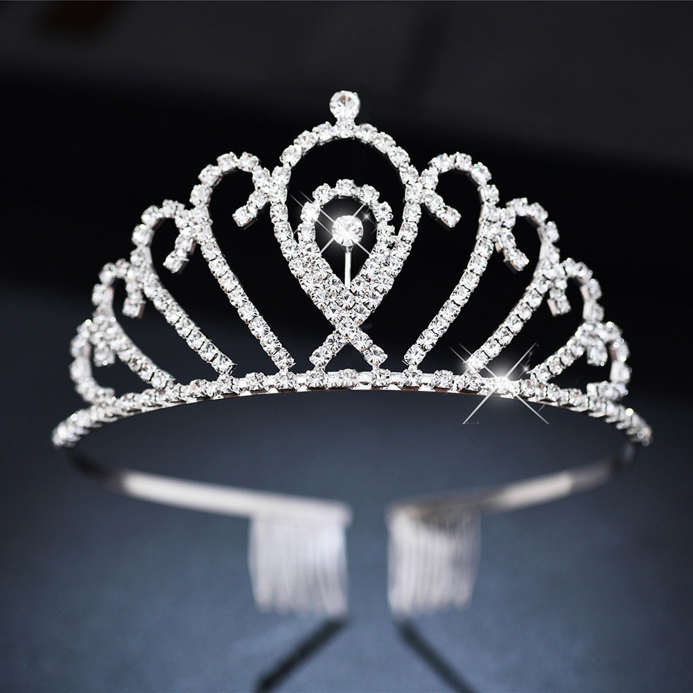 AINAMEISI Rhinestone tiary ślubne opaski do włosów akcesoria kryształowe korony dla kobiet dziewczynki kwiatowe ślubne peruki imprezowe biżuteria: 7