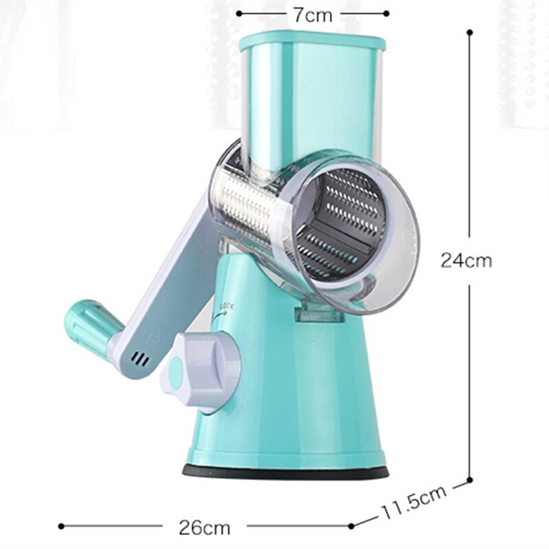 Ronde Mandoline Slicer Groentensnijder Handleiding Aardappel Julienne Wortel Slicer Kaasrasp Roestvrijstalen Messen Keuken Tool