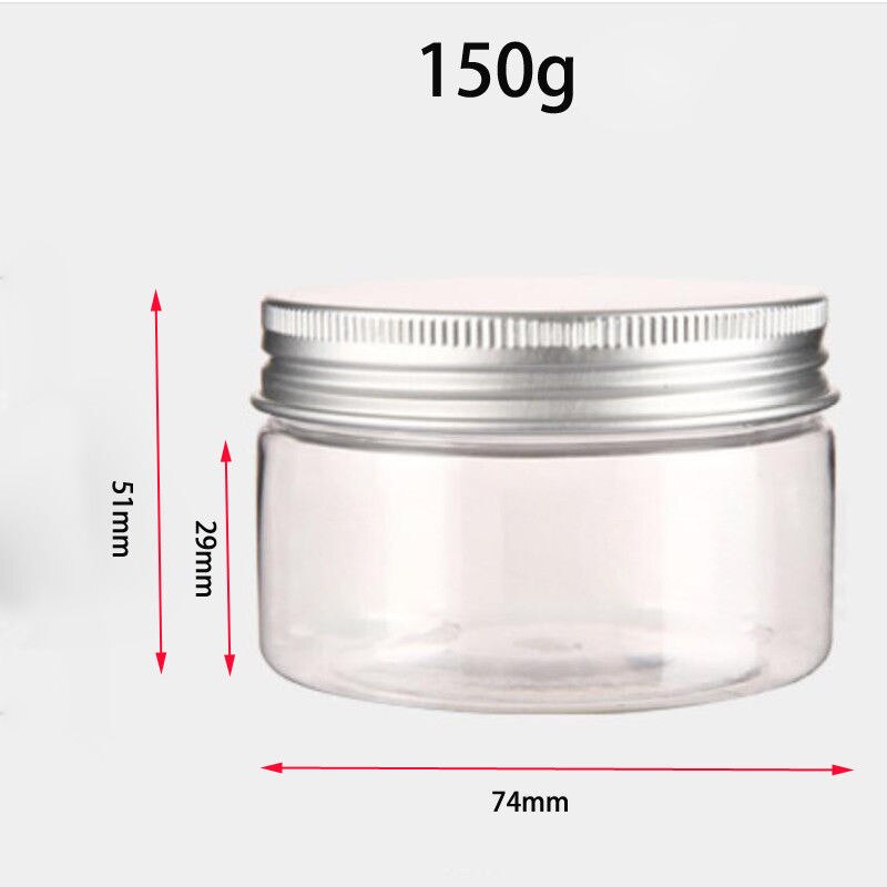10 Pcs 20 Ml/30 Ml/50 Ml/100 Ml/120 Ml Aluminium Cap Voedsel Opslag tin Pot Cosmetische Lippenbalsem Jar Olie Wax Lege Fles Sample Containers: 150ml