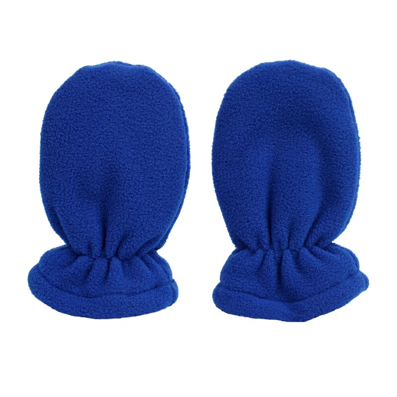 Baby Gloves Winter Warm Plus Velvet Mittens Children Kids Lined Fleece Gloves: Royal Blue S