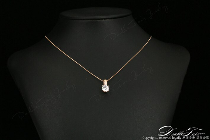 Cz Stone Kettingen Hotsale Rose Gold Kleur Brand Vintage Zirconia Sieraden Voor Vrouwen DFN330