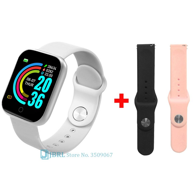 Newest Smart Band Women Men Smartwatch Bluetooth Ladies Fitness Bracelet Mens Waterproof Android IOS Phone Heart Rate Sports: white add strap 1