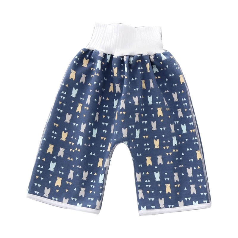 Komfortable barn bleieskjørt shorts 2 in 1 anti-sengevætende vaskbare bomullspottetreningsbleiebukser vanntette sengeklær for: 3