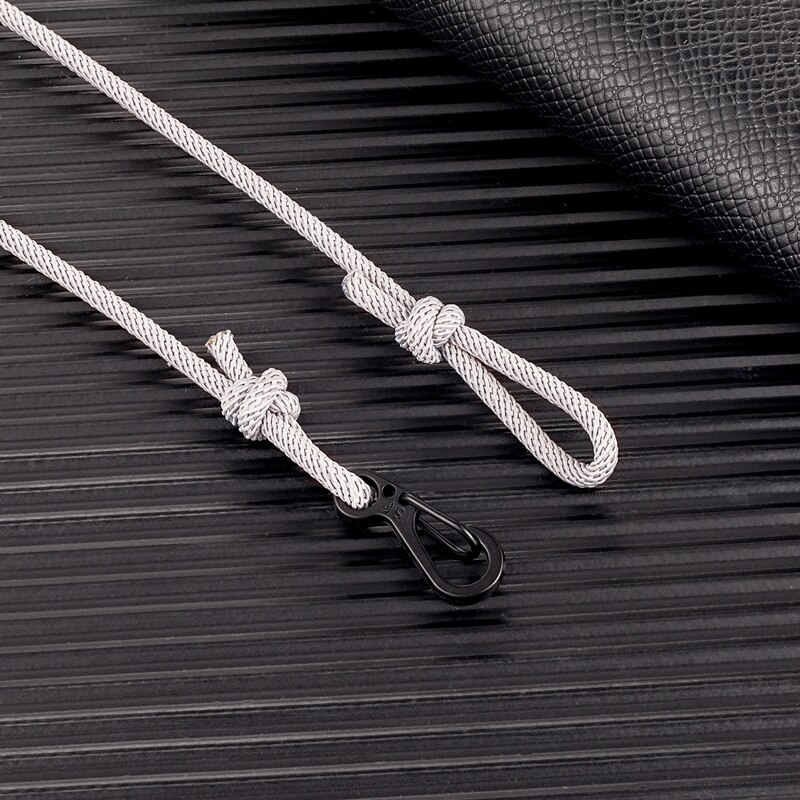 MKENDN-pulsera de cuerda de estilo náutico para hombre y mujer, brazalete minimalista de escalada, mosquetón, color azul oscuro, medianoche