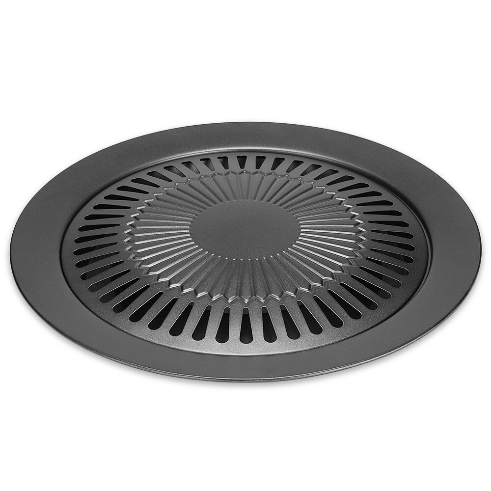 32cm Round Iron Korean BBQ Grill Pan Non-stick Barbecue Kitchen Cooking Plate Portable Outdoor BBQ Grill Accessories Tools