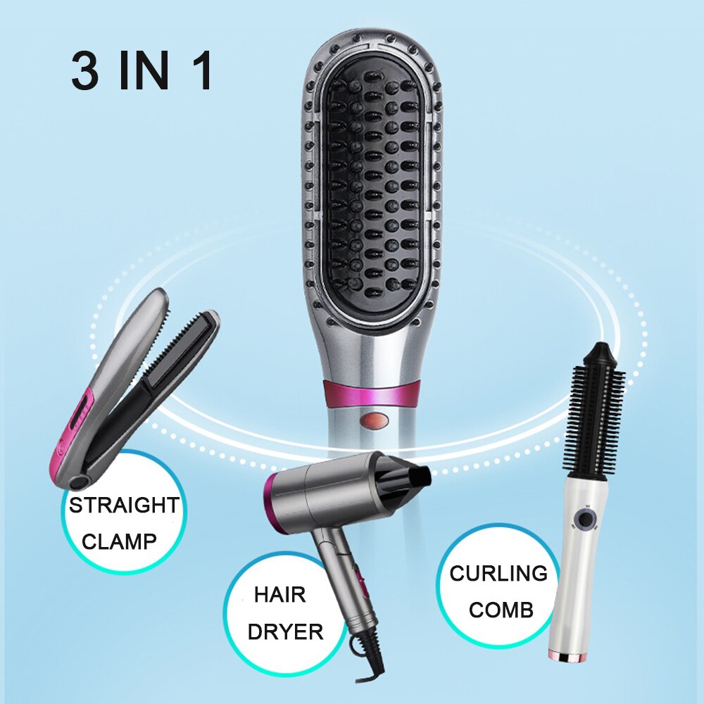 Electric Hair Dryer Comb Straightener Dual-purpose Air Brush Ceramic Anti-ironing Blower Multi-function Styling Tools