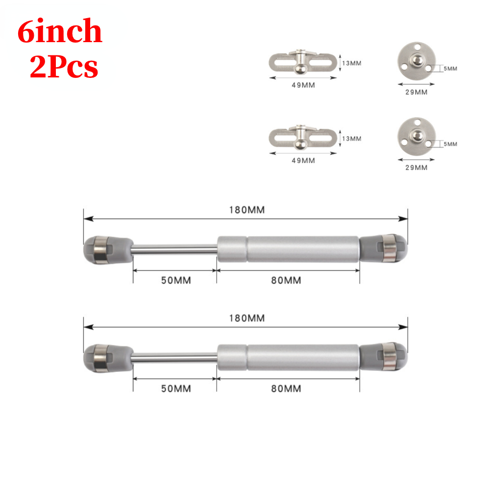 Amortiguadores de Gas para puerta de armario, soporte de tapa de resorte de Gas de 100N/10KG, accesorios de Gas, amortiguadores, bisagra hidráulica para armario de cocina, 2/4 Uds.: Blanco