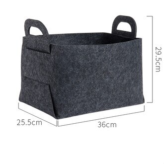DUNXDECO panier en feutre de rangement | Pour linge, rangement vêtements jouets, support d'organisation, conteneur de décoration de chambre Simple moderne, boîte de livre: L-1