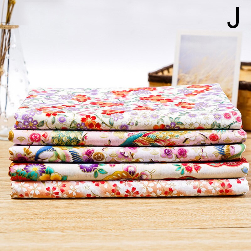 5 pçs estilo japonês tecido de pano algodão retalhos bebê acolchoado roupa costura artesanato diy material bordado acessório: J