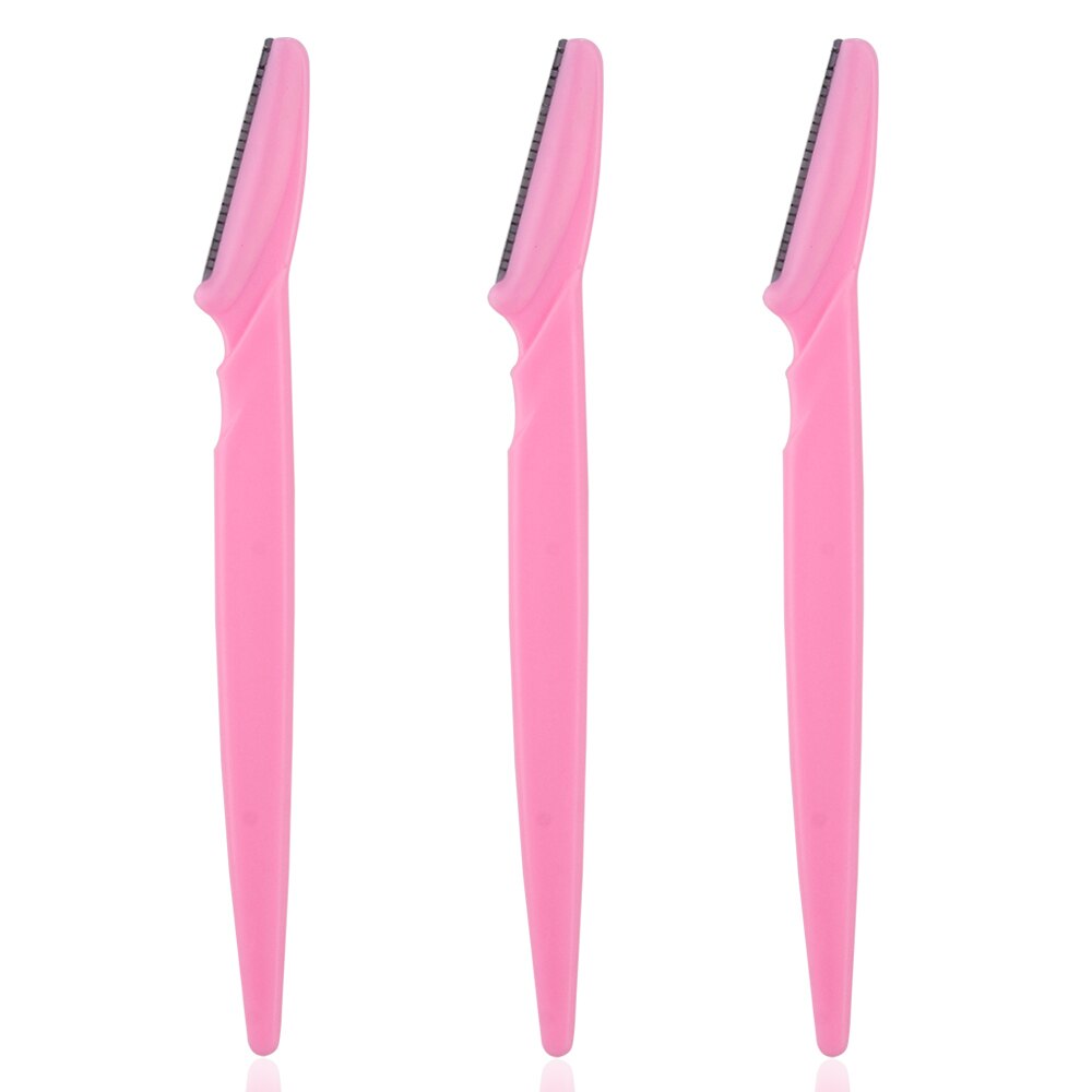 3/4/10Pcs Eyebrow Trimmer Face Blade Shaver for Women Eye Brow Epilation Hair Removal Cutters Safety Cutting Beauty Makeup Tools: 3Pcs Pink