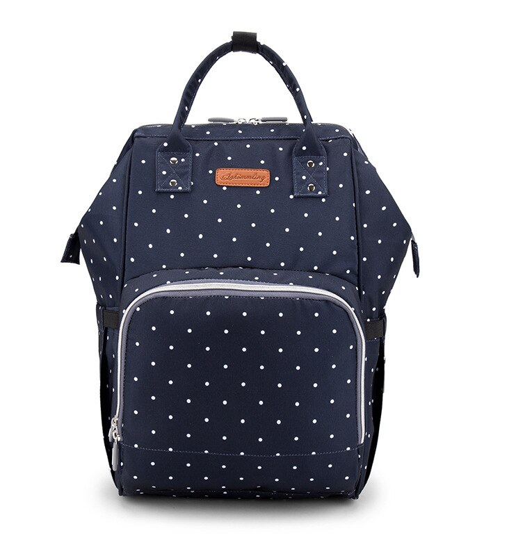 Ankommling2020-Style Gemengde Kleuren Luiertas Multifunctionele Met Usb Schouder Grote Volume Mama Tas Schouder: Blue Polka Dots