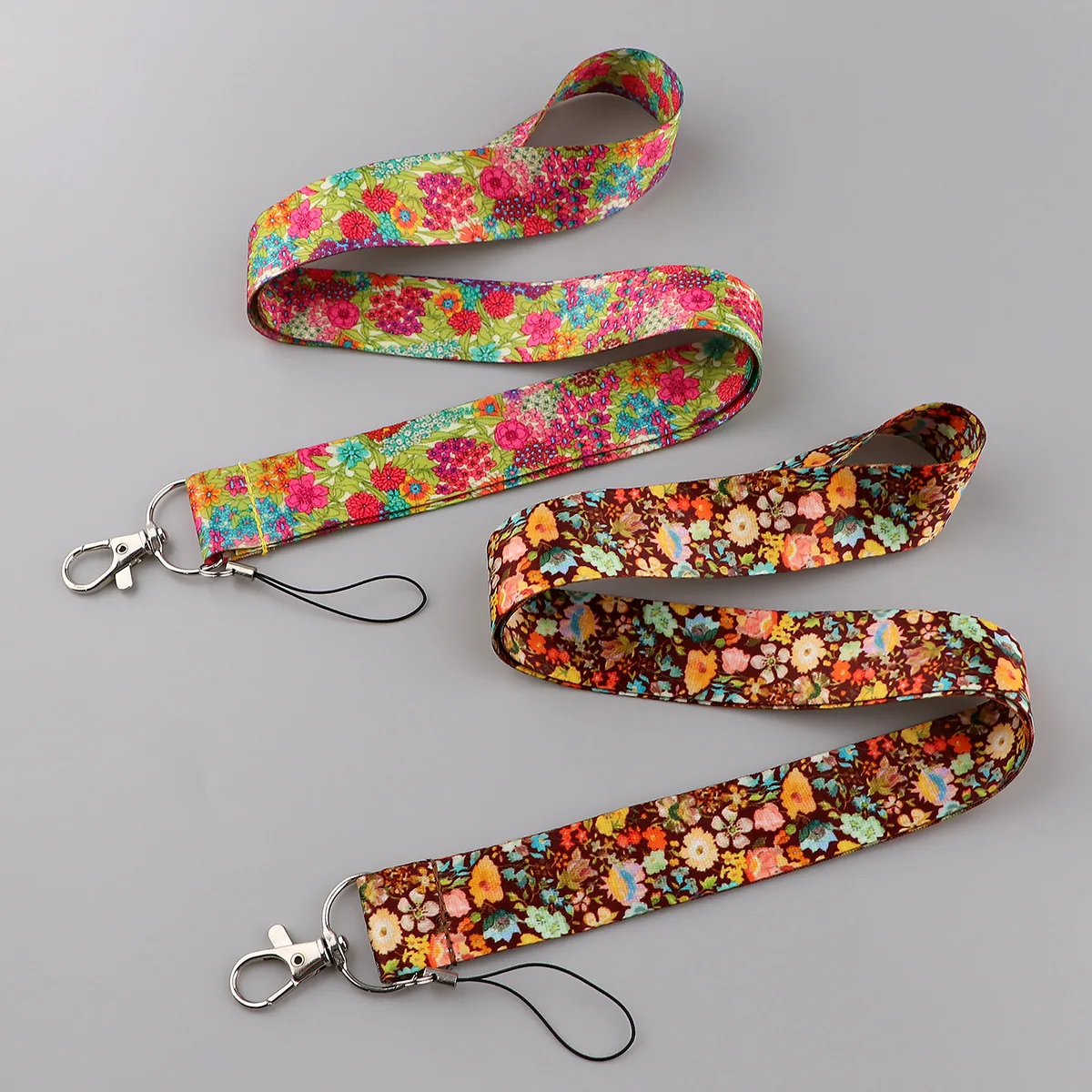 Beautiful Flowers Lanyards for Key Neck Strap For Card Badge Gym Keychain Key Holder DIY Hanging Rope Keycord Phone Accessories