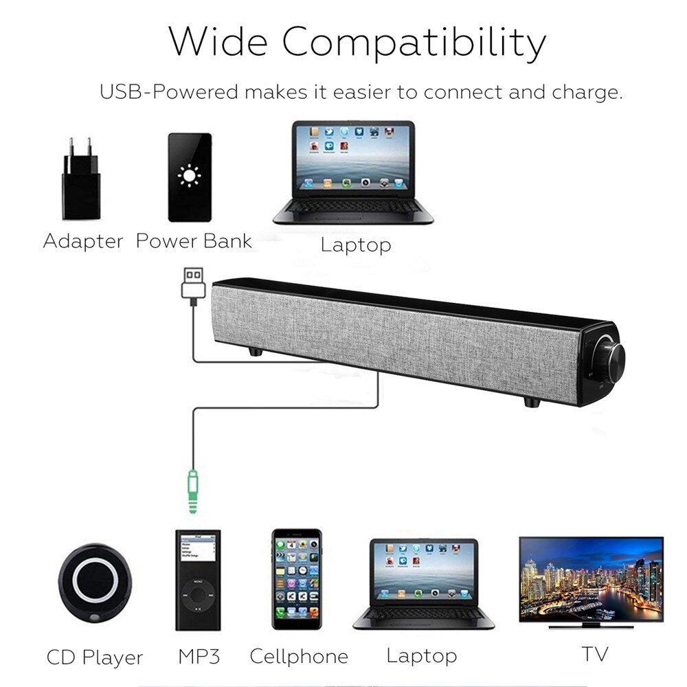 Głośniki telewizyjne hyasia 20w, głośnik kolumnowy bluetooth robić komputera, przenośny soundbar, bezprzewodowy subwoofer, 3d głośniki otaczać robić kina domowego i muzyki