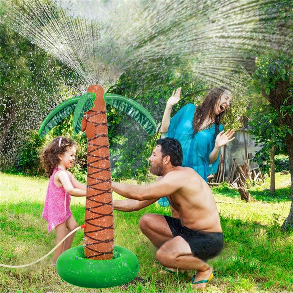 Water Play Sprinkler Inflatable Palm Tree Kids Spray Water Toy Outdoor Garden Backyard Party Supplies Party Decoration