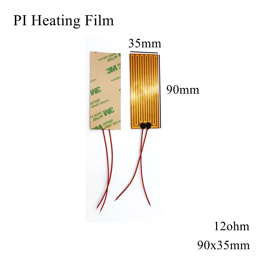 80x35mm 5V 12V 24V 110V 220V Pi Heizung Film Polyimid Klebstoff Elektrische heizung Platte Tafel Pad matt Kraftstoff Folie Öl Motor- Panzer: 90x35mm