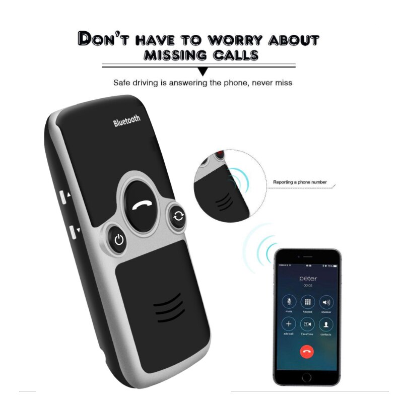 JINSERTA Solar Bluetooth car kit handsfree Speaker Speakerphone Sun visor Loudspeaker DSP Car MP3 Player Caller ID report