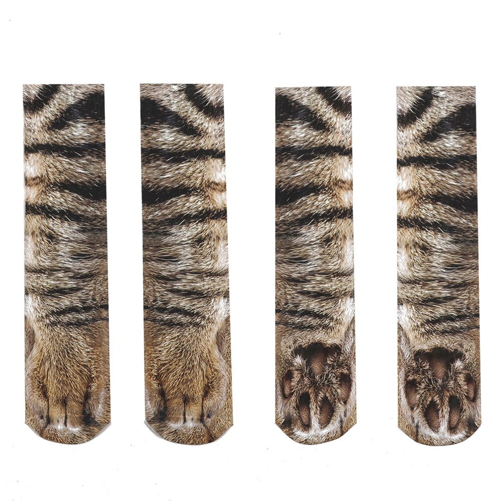 Unisex barn voksen 3d print dyrepote sokker kat hund dinosaur tiger pote sokker til kvinder mænd børn sjov afslappet