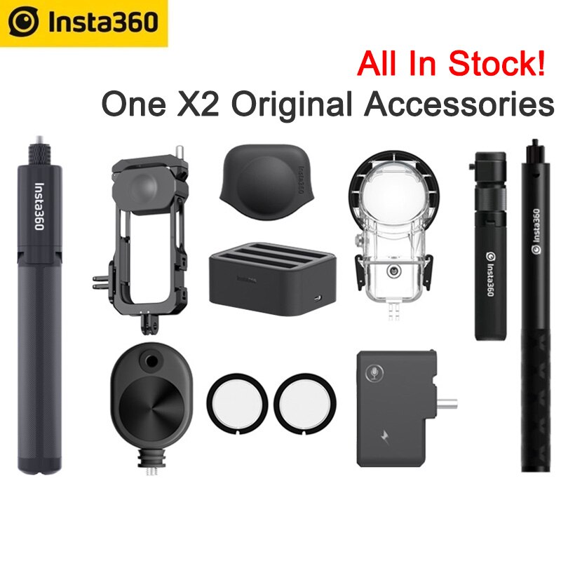 Originele insta 360 one  x2 accessoire lensbeschermers oplaadhub microfoonadapter duikkofferbeschermer bullet time snoer voor one  x 2 camera