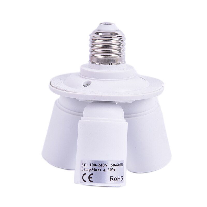 3 In 1 E27 Base Socket Splitter Light Bulb Lamp Adapter Houder Converter