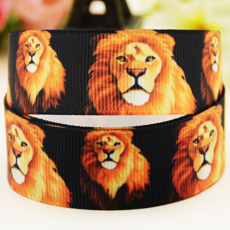 22Mm 25Mm 38Mm 75Mm Leeuw Cartoon Patroon Gedrukt Grosgrain Lint Partij Decoratie 10 Yards X-04081: Width 75MM