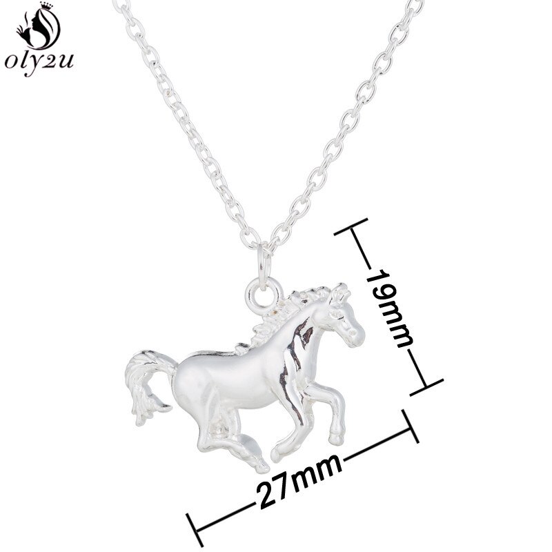 Oly2u Personalize Racing Horse Pendant Necklace for Women Cute Animal Necklaces Men Jewelry Accessories Best Birthday