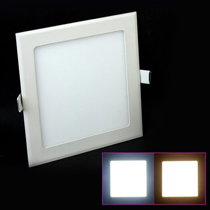 Ultraohut keittiövalaisimet 3w 4w 6w 9w 12w 15w led-pintainen katto upotettu ritilävalaisin himmennettävä + nelikulmainen paneelivalo