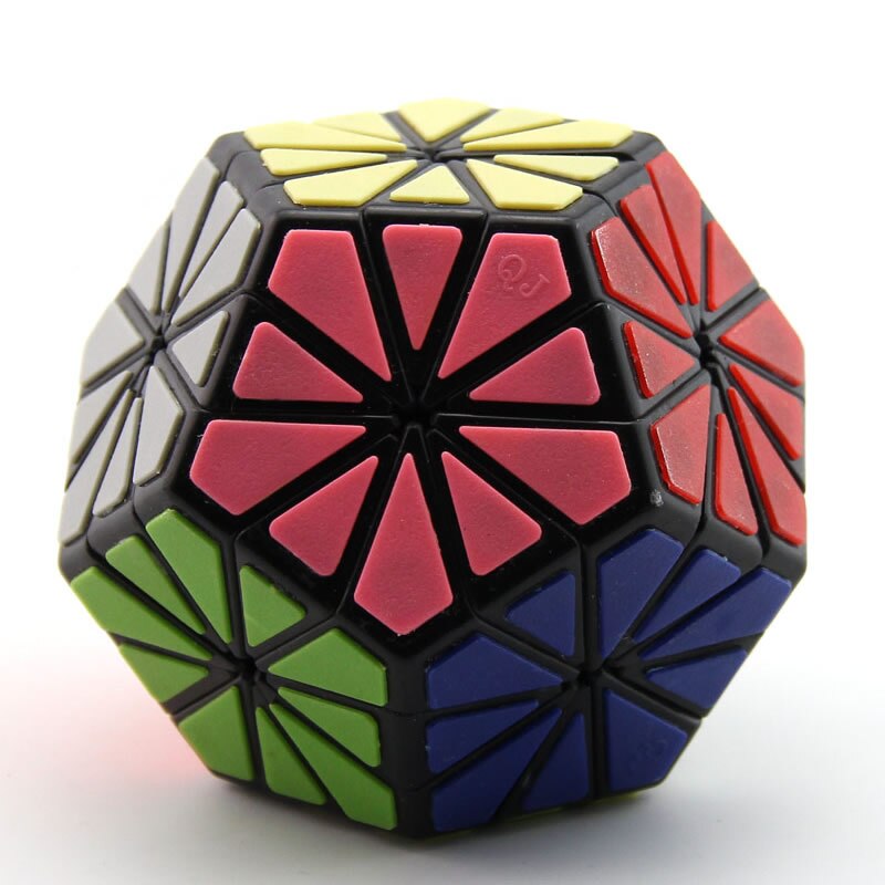 Original QiJi Chrysanthemum Magic Cube QJ Megaminxeds Speed Puzzle Christmas Ideas Kids Toys For Children: Black-HP