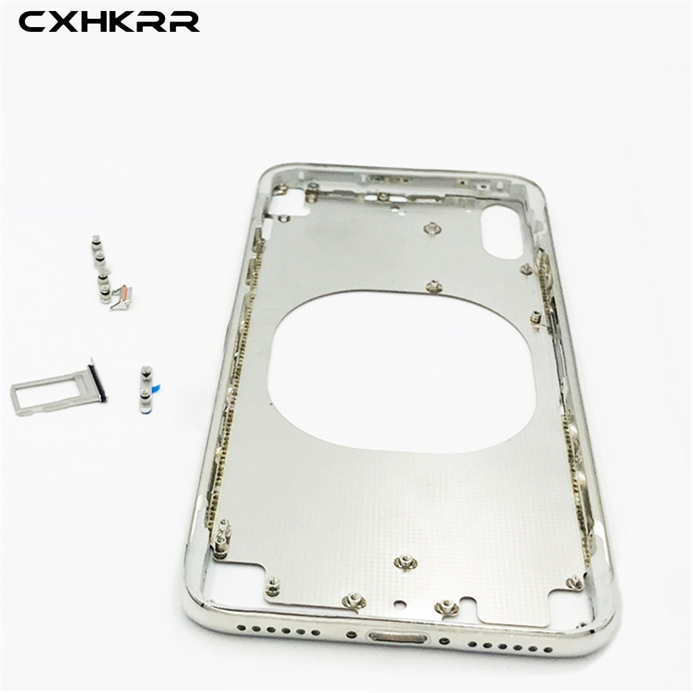 til iphone 8 8 Plus x xr bakhus midtramme ramme chassis med sideknapp nøkkelsett reparasjon erstatning