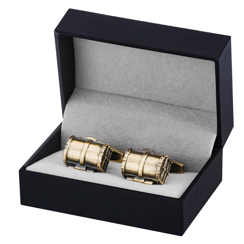 Laidojin Retro Schatkist Manchetknopen Voor Heren Shirt Manchet Nagels Brons Manchetknopen Mode Manchet Bottons Mannen Sieraden: Cufflinks with box A