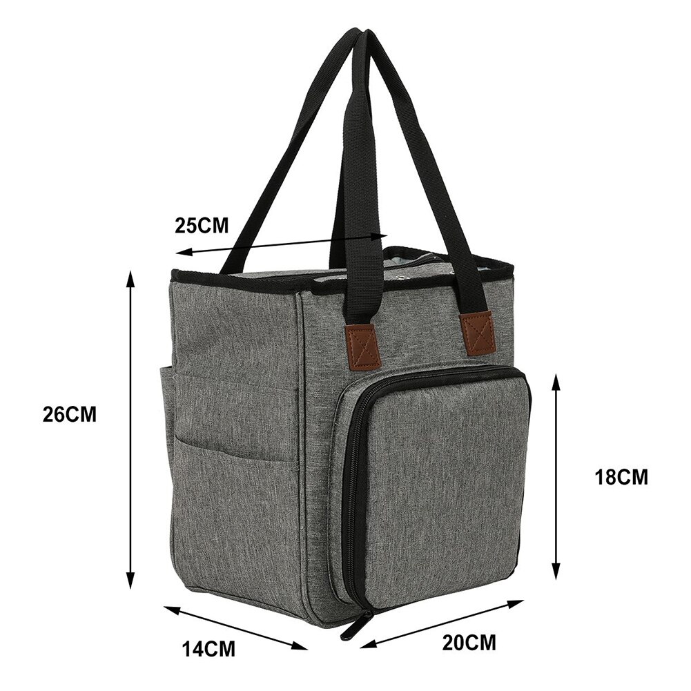 Breien Tas Draagbare Hoge Capaciteit Gehaakte Breien Tool Garen Opbergtas Case Tote Voor Wol Naaien Levert Set Diy Organizer: Grijs