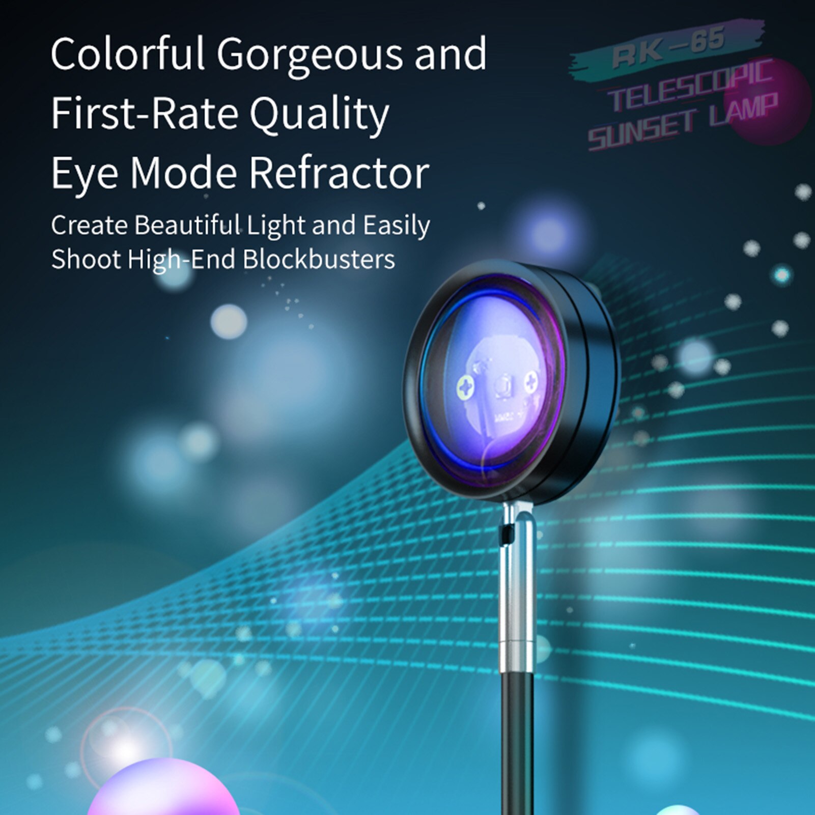 Retractable Sunset Lamp Sunset Lamp Floor Lamp Live Broadcast Sun Never Sets Projection Sunset Atmosphere Lamp