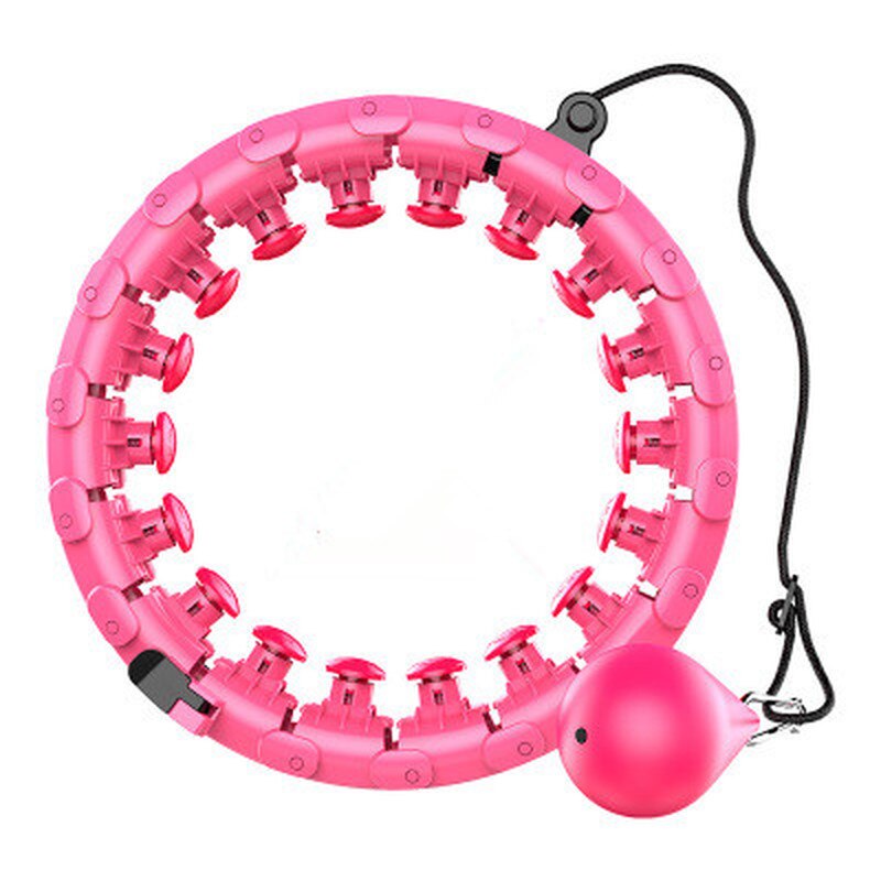 Sport Hoops Yoga Home Fitness Abdominal Trainer Weight loss Exerciser Hula Circle Not Adjustable Waist Training Ring Belly: Pink