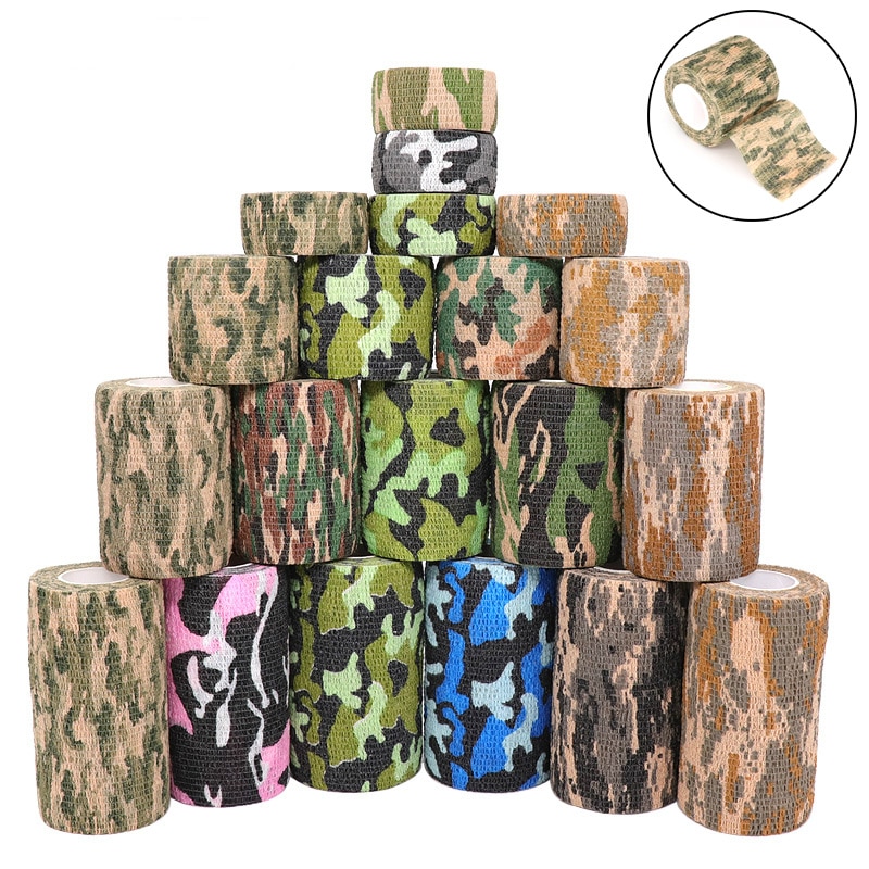 Bande adhésive de Camouflage élastique, 4.5m, pour la chasse, la cheville, les genoux, les bras