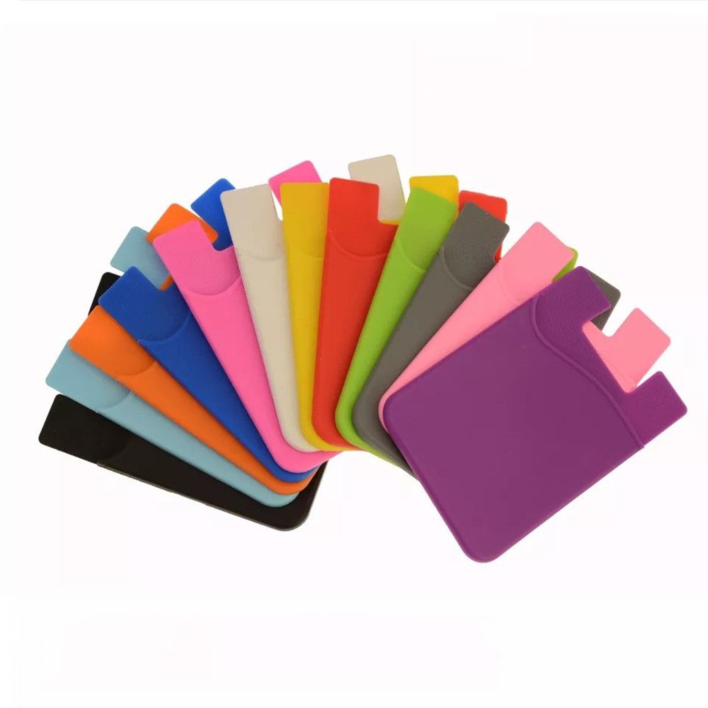 2 szt. Silikonowa oprawka na karty samoprzylepna obudowa na telefon komórkowy futerał na kartę kredytową naklejka karta bankowa ochraniacz artykuły biurowe