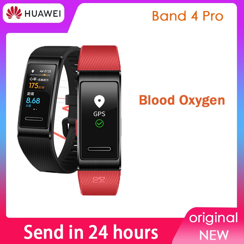 Huawei banda 4 pro gps banda inteligente metal quadro cor touchscreen oxigênio no sangue nadar sensor de freqüência cardíaca pulseira sono