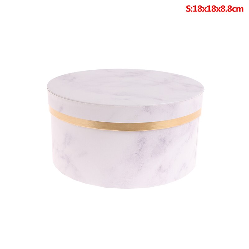 Marmer Romantische Ronde Bloem Doos Bloem Verpakking Papieren Zak Cadeau Lanyard Opbergdoos Bloemist Boeket Bloem Doos Met Deksel: WTS