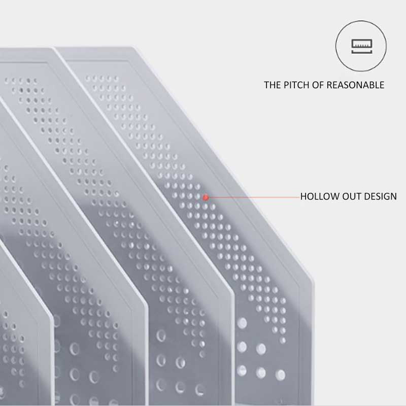 4 Grid Plastic Gray Folder storage box vertical Book Organiser bookshelf office supplies Books File Basket Desktop Stand Rack