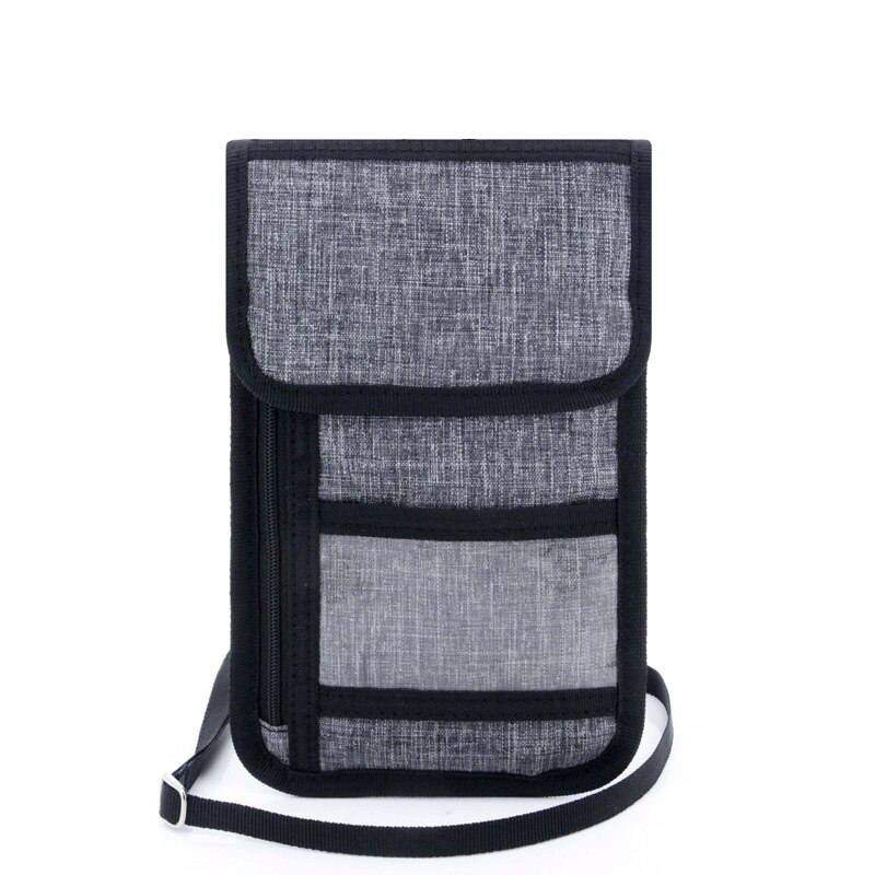 RFID Blocking Reizen Telefoon Neck Pouch Paspoorthouder Portemonnee Schouder Riem Messenger Bag Crossbody tassen 586: grey