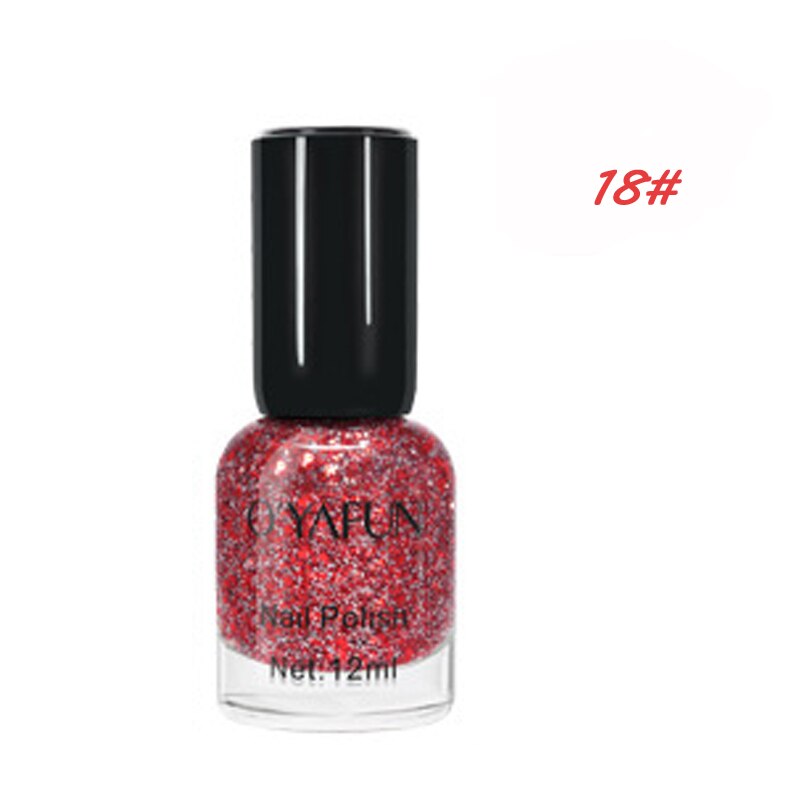 Neglelak hurtigtørrende ingen belysning slik macaron farve neglemaling giftfri gør-det-selv neglekunstpigment glitter neglelak hurtigttørrende: 18